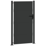 vidaXL Poartă de grădină Negru 105 x 200 cm Oțel vopsit în pulbere