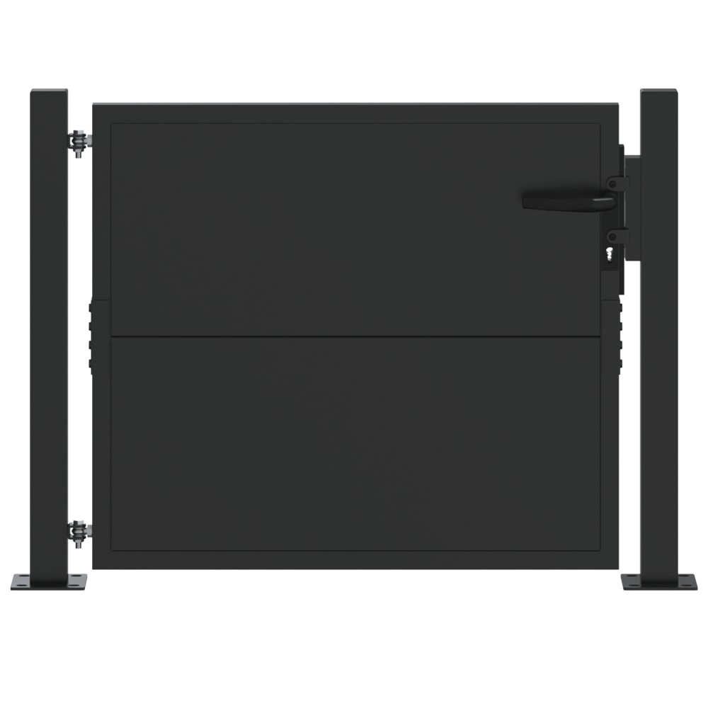 vidaXL Poartă de grădină Negru 100 x 100 cm Oțel vopsit în pulbere