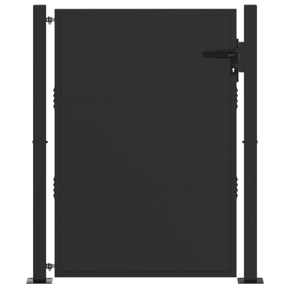 vidaXL Poartă de grădină Negru 100 x 125 cm Oțel vopsit în pulbere