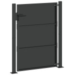 vidaXL Poartă de grădină Negru 100 x 125 cm Oțel vopsit în pulbere