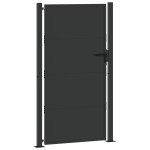 vidaXL Poartă de grădină Negru 100 x 200 cm Oțel vopsit în pulbere