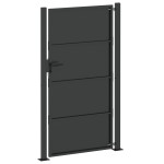 vidaXL Poartă de grădină Negru 100 x 200 cm Oțel vopsit în pulbere
