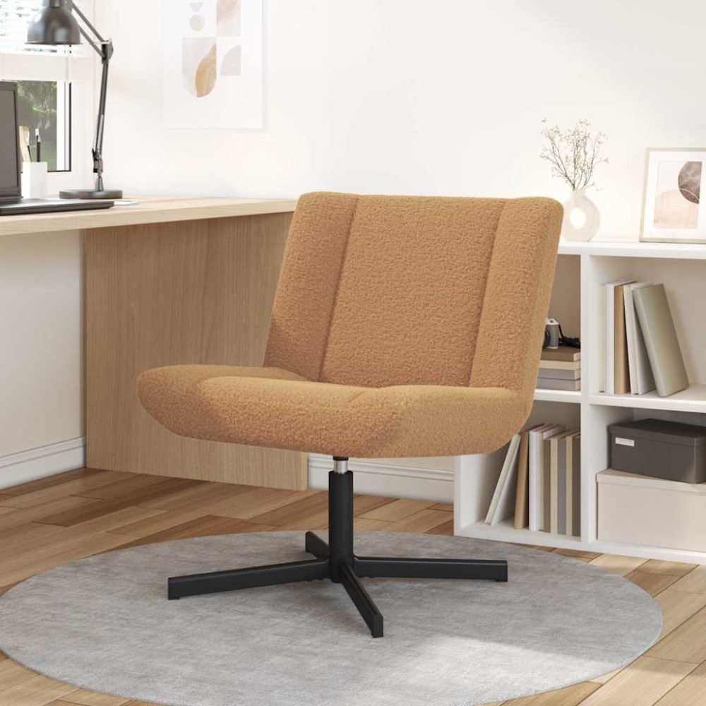 vidaXL Scaun Accent Bej Țesătură, Metal Standard Ergonomic