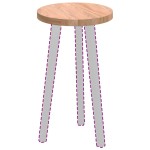 vidaXL Placă de masă Maro deschis Ø 30 x 2.5 cm Lemn de stejar masiv