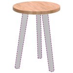 vidaXL Placă de masă Maro deschis Ø 40 x 2.5 cm Lemn de stejar masiv