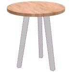 vidaXL Placă de masă Maro deschis Ø 50 x 2.5 cm Lemn de stejar masiv