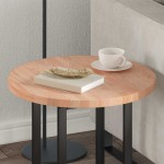 vidaXL Placă de masă Maro deschis Ø 50 x 2.5 cm Lemn de stejar masiv