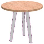 vidaXL Placă de masă Maro deschis Ø 60 x 2.5 cm Lemn de stejar masiv