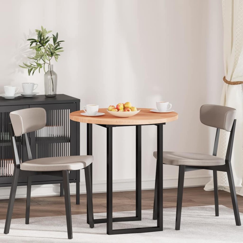 vidaXL Placă de masă Maro deschis Ø 70 x 2.5 cm Lemn de stejar masiv