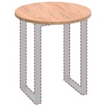 vidaXL Placă de masă Maro deschis Ø 70 x 2.5 cm Lemn de stejar masiv