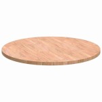 vidaXL Placă de masă Maro deschis Ø 80 x 2.5 cm Lemn de stejar masiv