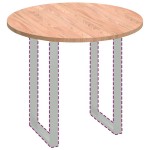 vidaXL Placă de masă Maro deschis Ø 90 x 2.5 cm Lemn de stejar masiv