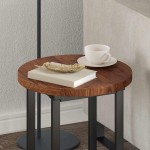 vidaXL Placă de masă Maro închis Ø 40 x 2.5 cm Lemn de stejar masiv