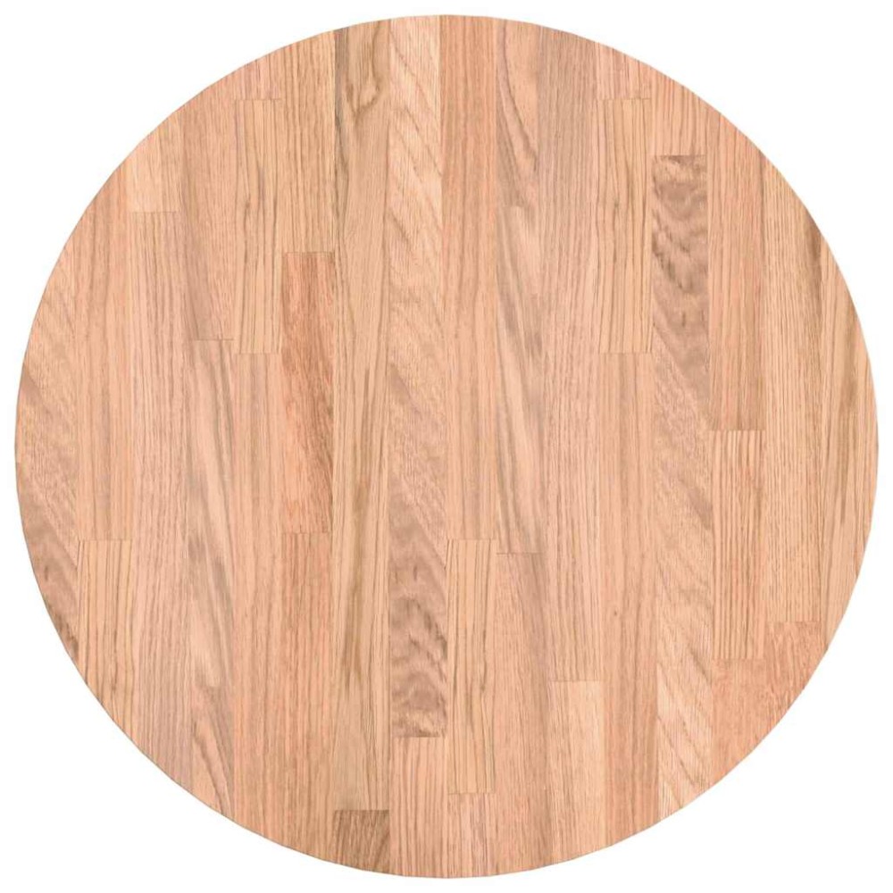 vidaXL Placă de masă Maro deschis Ø 50 x 4 cm Lemn de stejar masiv