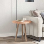 vidaXL Placă de masă Maro deschis Ø 50 x 4 cm Lemn de stejar masiv