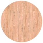 vidaXL Placă de masă Maro deschis Ø 70 x 4 cm Lemn de stejar masiv