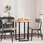 vidaXL Placă de masă Maro deschis Ø 70 x 4 cm Lemn de stejar masiv