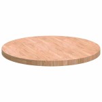 vidaXL Placă de masă Maro deschis Ø 80 x 4 cm Lemn de stejar masiv