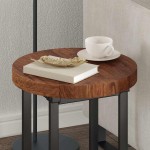 vidaXL Placă de masă Maro închis Ø 40 x 4 cm Lemn de stejar masiv