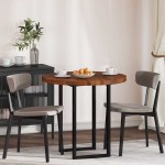 vidaXL Placă de masă Maro închis Ø 80 x 4 cm Lemn de stejar masiv