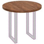 vidaXL Placă de masă Maro închis Ø 90 x 4 cm Lemn de stejar masiv