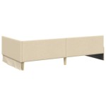 vidaXL Cadru de pat colțar cu headboard Crem 80 cm x 200 cm Catifea