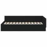 vidaXL Cadru de pat colțar cu headboard Negru 90 cm x 190 cm Catifea