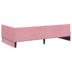 vidaXL Cadru de pat colțar cu headboard Roz 100 cm x 200 cm Catifea