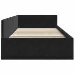 vidaXL Cadru de pat colțar cu headboard Negru 100 cm x 200 cm Catifea