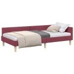 vidaXL Cadru de pat colțar cu headboard Roșu Vin 80 x 200 cm țesătură