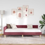 vidaXL Cadru de pat colțar cu headboard Roșu Vin 80 x 200 cm țesătură