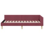 vidaXL Cadru de pat colțar cu headboard Roșu Vin 80 x 200 cm țesătură