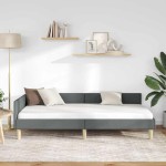 vidaXL Cadru de pat colțar Gri închis 90 x 200 cm țesătură