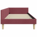 vidaXL Cadru de pat colțar cu headboard Roșu Vin 90 x 200 cm țesătură
