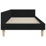 vidaXL Cadru de pat colțar cu headboard Negru 100 x 200 cm țesătură