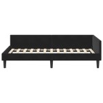 vidaXL Cadru de pat colțar cu headboard Negru 80 cm x 200 cm Catifea