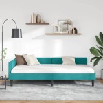vidaXL Cadru de pat colțar cu headboard Turcoaz 80 cm x 200 cm Catifea