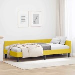 vidaXL Cadru de pat colțar cu headboard Galben 90 cm x 190 cm Catifea