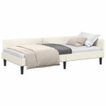 vidaXL Cadru de pat colțar cu headboard Crem 90 cm x 190 cm Catifea
