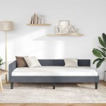 vidaXL Cadru de pat colțar Gri închis 90 cm x 200 cm Catifea