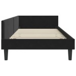 vidaXL Cadru de pat colțar cu headboard Negru 90 cm x 200 cm Catifea