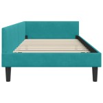 vidaXL Cadru de pat colțar cu headboard Turcoaz 90 cm x 200 cm Catifea