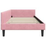 vidaXL Cadru de pat colțar cu headboard Roz 100 cm x 200 cm Catifea