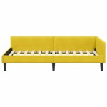 vidaXL Cadru de pat colțar cu headboard Galben 100 cm x 200 cm Catifea