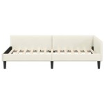 vidaXL Cadru de pat colțar cu headboard Crem 100 cm x 200 cm Catifea