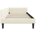 vidaXL Cadru de pat colțar cu headboard Crem 100 cm x 200 cm Catifea