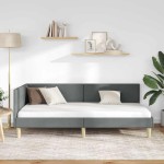 vidaXL Cadru de pat colțar Gri închis 80 cm x 200 cm Catifea