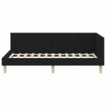 vidaXL Cadru de pat colțar cu headboard Negru 90 cm x 190 cm Catifea