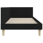 vidaXL Cadru de pat colțar cu headboard Negru 90 cm x 200 cm Catifea