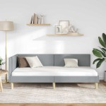 vidaXL Cadru de pat colțar Gri deschis 100 cm x 200 cm Catifea